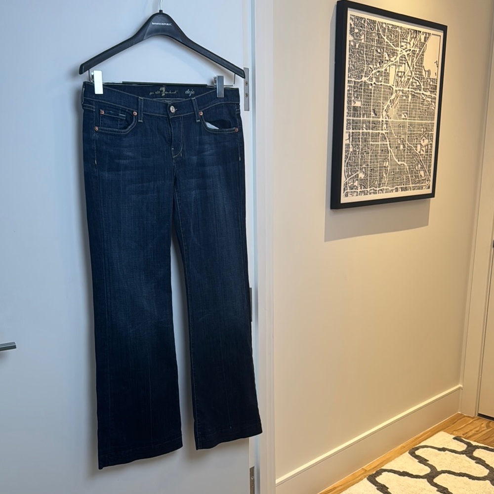 RARE 2000s 7 For All Mankind Dojo Flare Jeans – Iconic Back Pockets (Size 29)